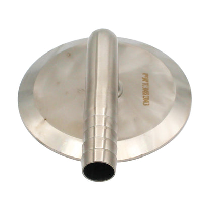 4" Tri Clamp Cap with 3/4" OD Barbed 90° Elbow  - Tri Clover Sanitary Stainless Steel Fitting