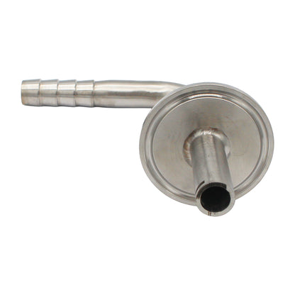 1.5" Tri Clamp with 7/16" OD Whirlpool Barbed 90° Elbow - Tri Clover Sanitary Stainless Steel Fitting