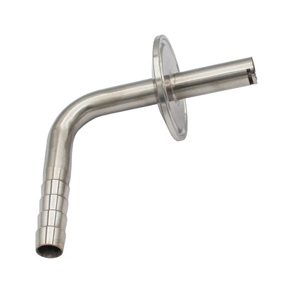 1.5" Tri Clamp with 7/16" OD Whirlpool Barbed 90° Elbow - Tri Clover Sanitary Stainless Steel Fitting