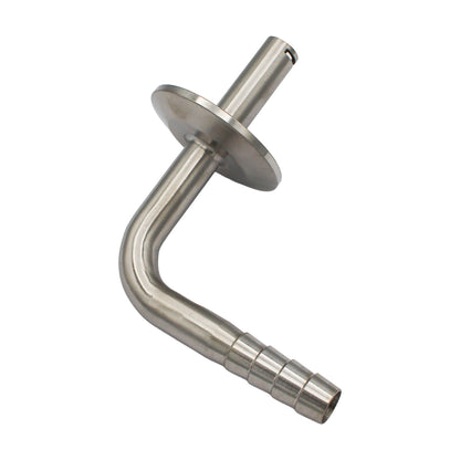 1.5" Tri Clamp with 7/16" OD Whirlpool Barbed 90° Elbow - Tri Clover Sanitary Stainless Steel Fitting