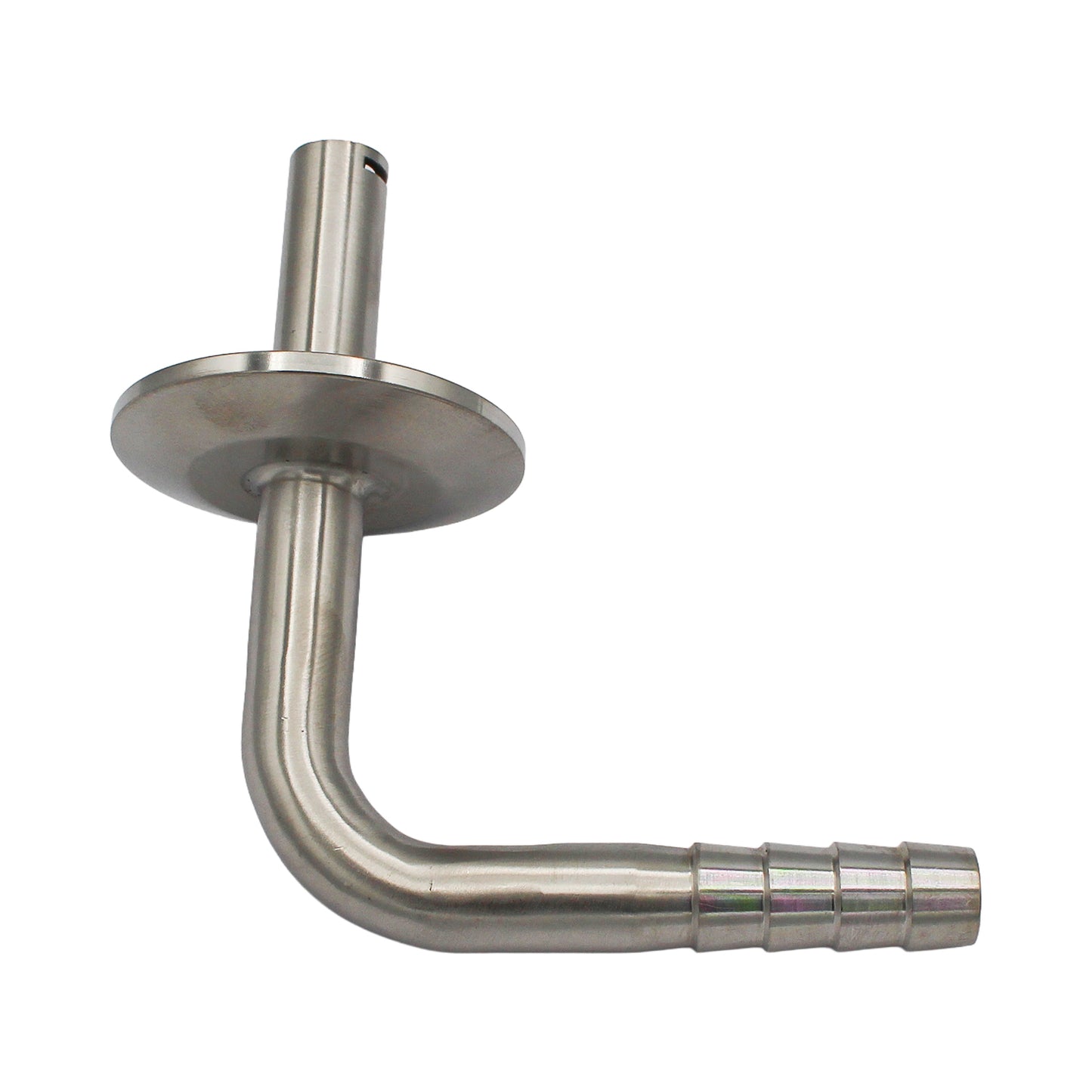 1.5" Tri Clamp with 7/16" OD Whirlpool Barbed 90° Elbow - Tri Clover Sanitary Stainless Steel Fitting