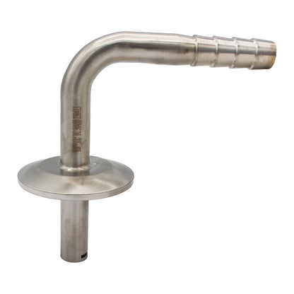 1.5" Tri Clamp with 7/16" OD Whirlpool Barbed 90° Elbow - Tri Clover Sanitary Stainless Steel Fitting