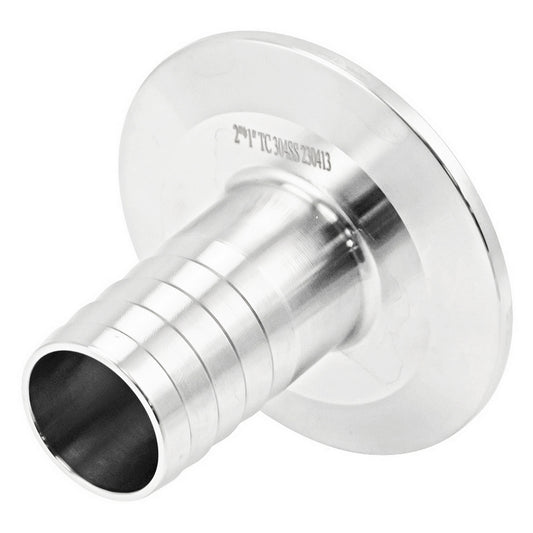 Stainless Steel Tri-Clover Fitting - 2" TC X 1" OD Barb