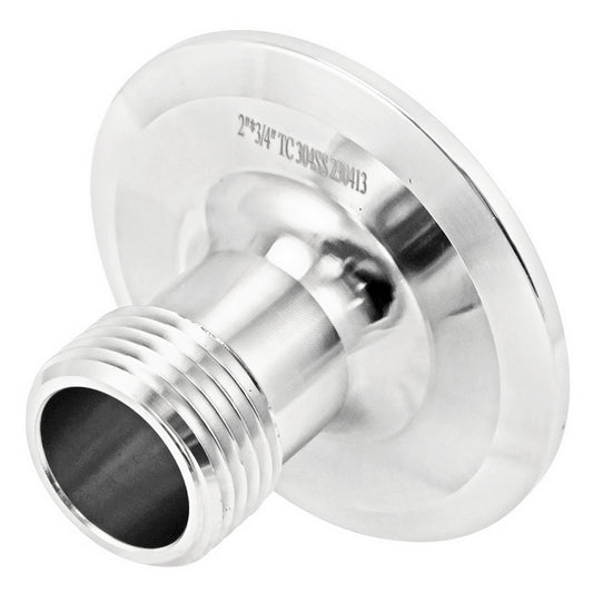 Stainless Steel Tri-Clover Fitting - 2" TC X 3/4" Male Garden Hose