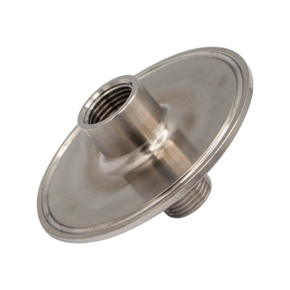 3" Tri Clamp X 1/2" Male NPT (1/2" FNPT Interior) Adapter - Tri Clover Sanitary Stainless Steel Fitting