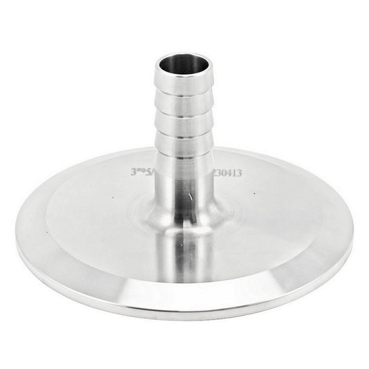 Stainless Steel Tri-Clover Fitting - 3" TC X 5/8" OD Barb