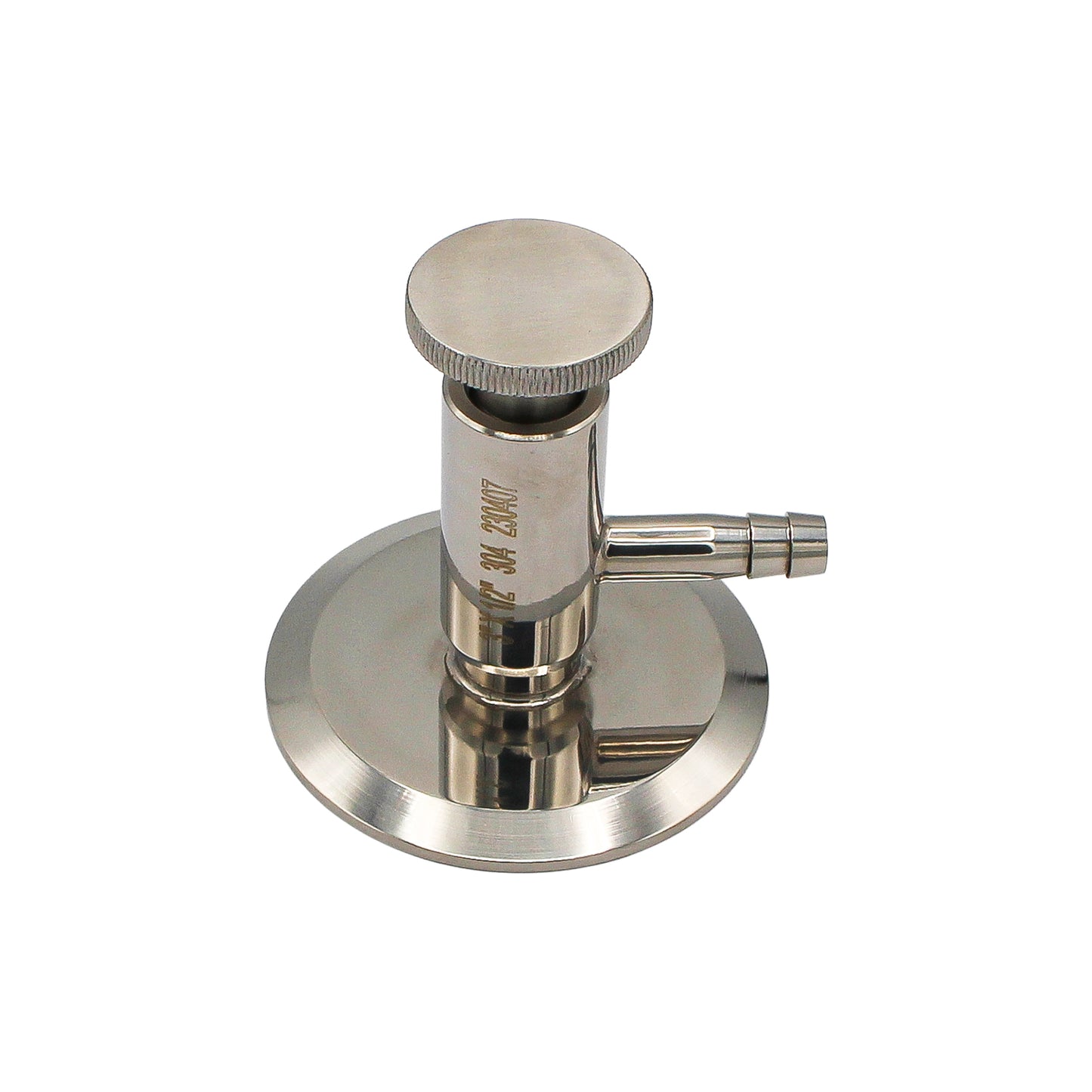 3" Tri Clamp Sample Valve with 1/2" OD Barb - Tri Clamp Sanitary Stainless Steel Fitting