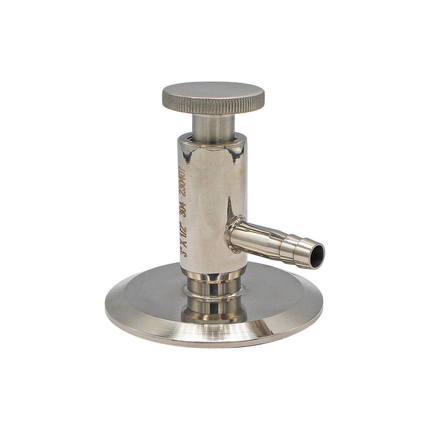 3" Tri Clamp Sample Valve with 1/2" OD Barb - Tri Clamp Sanitary Stainless Steel Fitting
