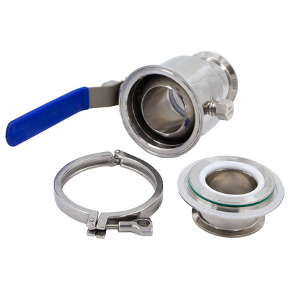 Stainless Steel Tri-Clover Quick Clean Ball Valve - 3" TC