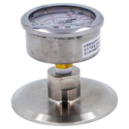 Stainless Steel Tri-Clover Pressure Gauge - 3" TC (0 - 35 PSI | Rear Mount)