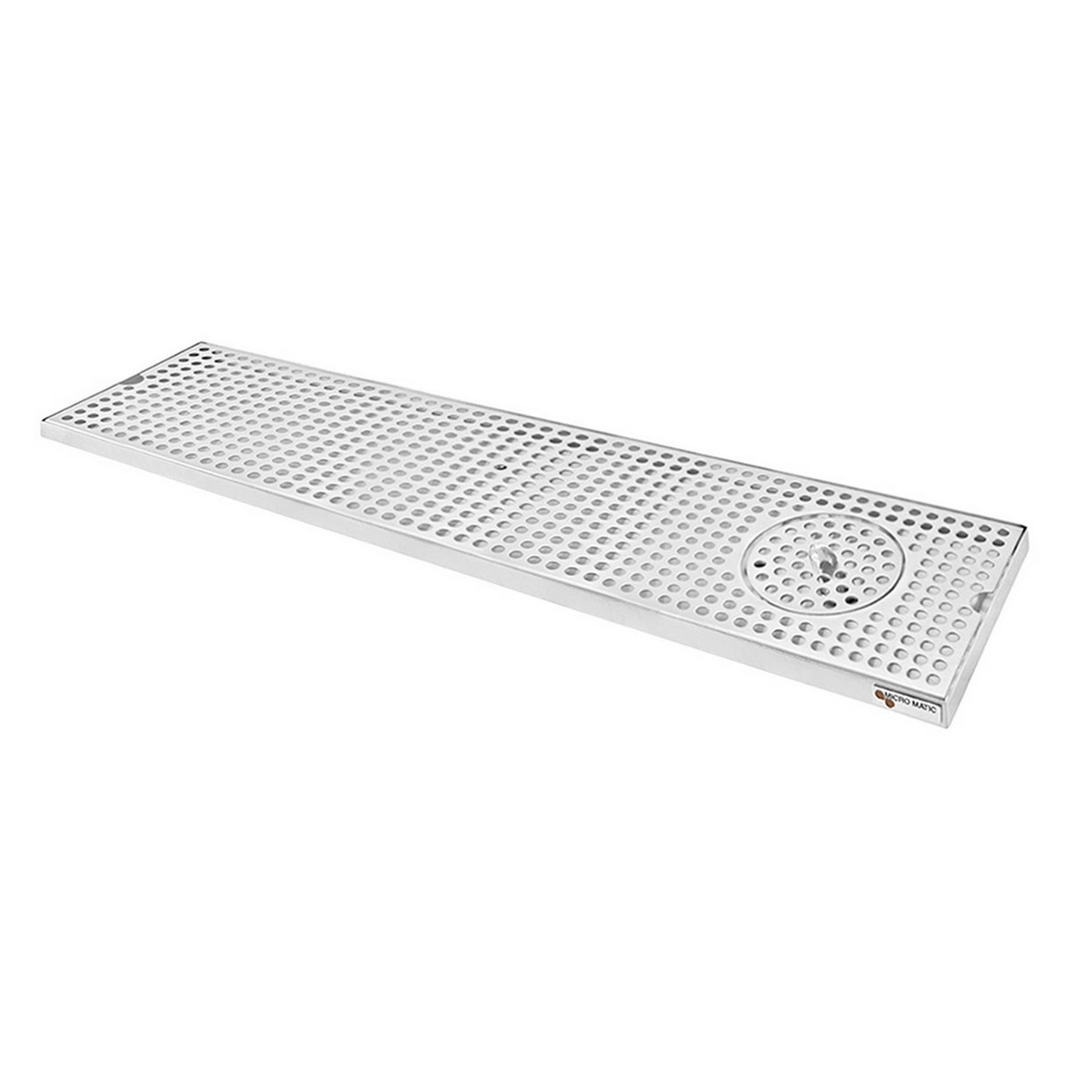 Micro Matic Stainless Steel Surface Mount Spray Glass Rinser With Drain Drip Tray - 36" X 8" X 3/4" [DP-820D-36GR]