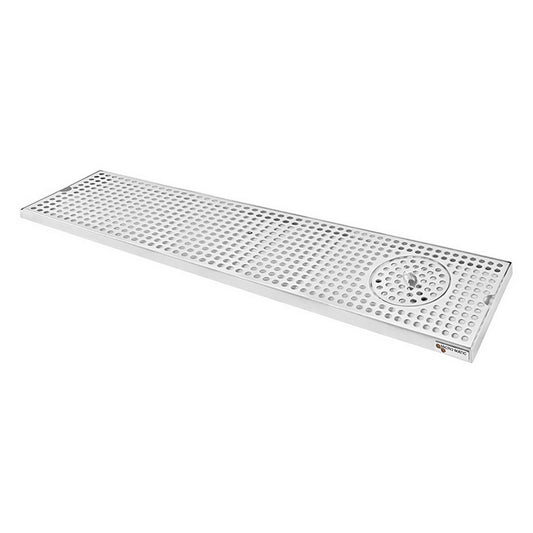 Micro Matic Stainless Steel Surface Mount Spray Glass Rinser With Drain Drip Tray - 36" X 8" X 3/4" [DP-820D-36GR]