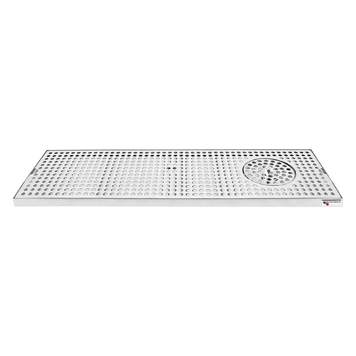 Micro Matic Stainless Steel Surface Mount Spray Glass Rinser With Drain Drip Tray - 36" X 8" X 3/4" [DP-820D-36GR]