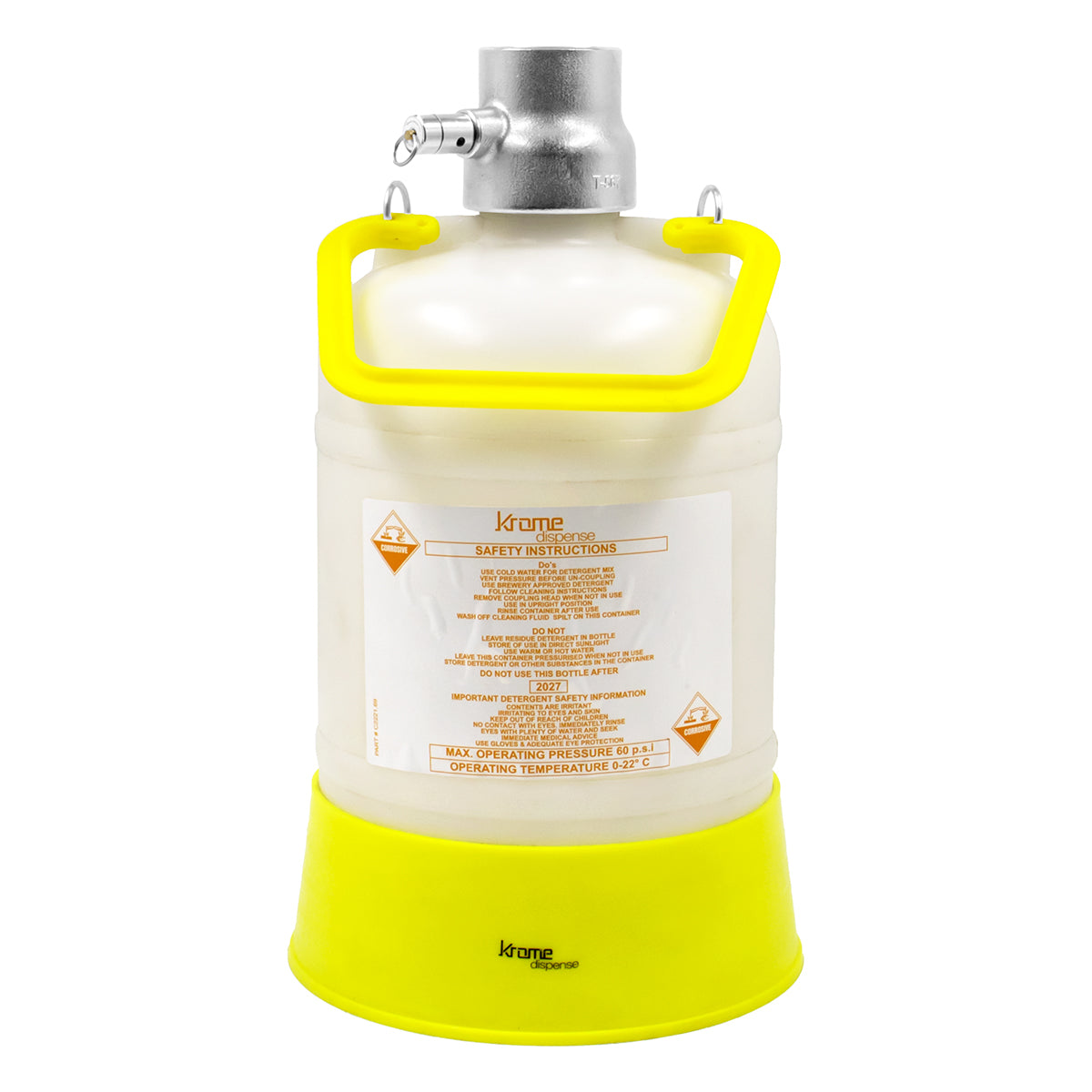 Beer Line Cleaning Bottle - 1.8 Gallon | Sanke "D"