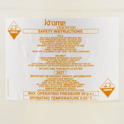 Beer Line Cleaning Bottle - 1.8 Gallon (Sanke "D")