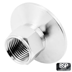 Stainless Steel Tri-Clover Fitting - 1.5" TC X 1/2" Female BSP