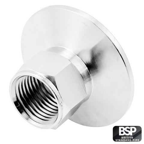 Stainless Steel Tri-Clover Fitting - 1.5" TC X 1/2" Female BSP