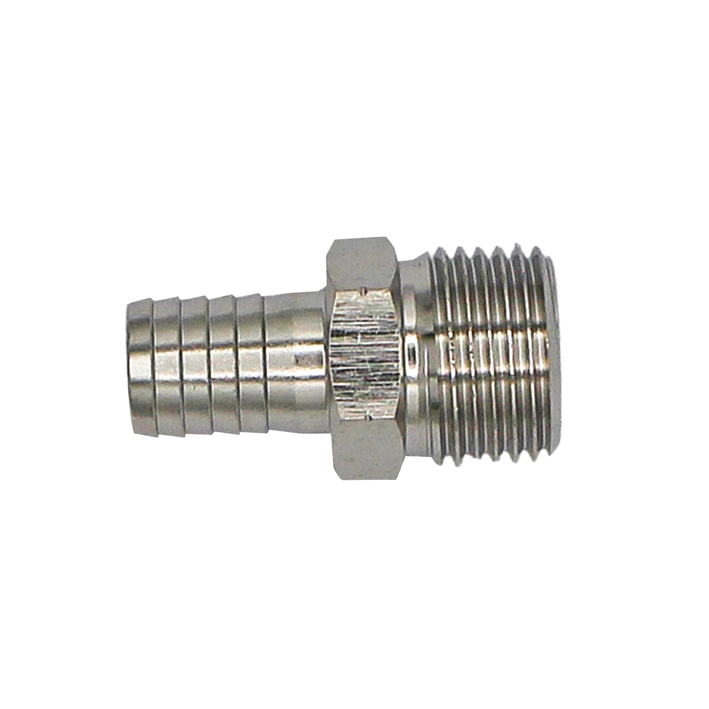 Stainless Steel British Standard Pipe Fitting - 1/2" Male BSP X 1/2" OD Barb