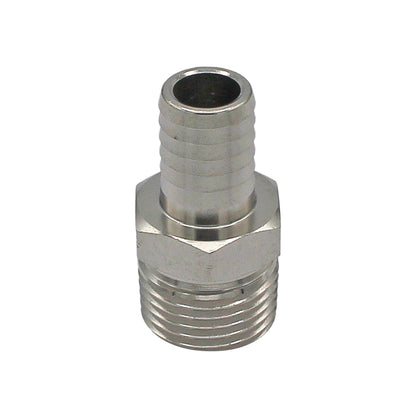 Stainless Steel British Standard Pipe Fitting - 1/2" Male BSP X 1/2" OD Barb
