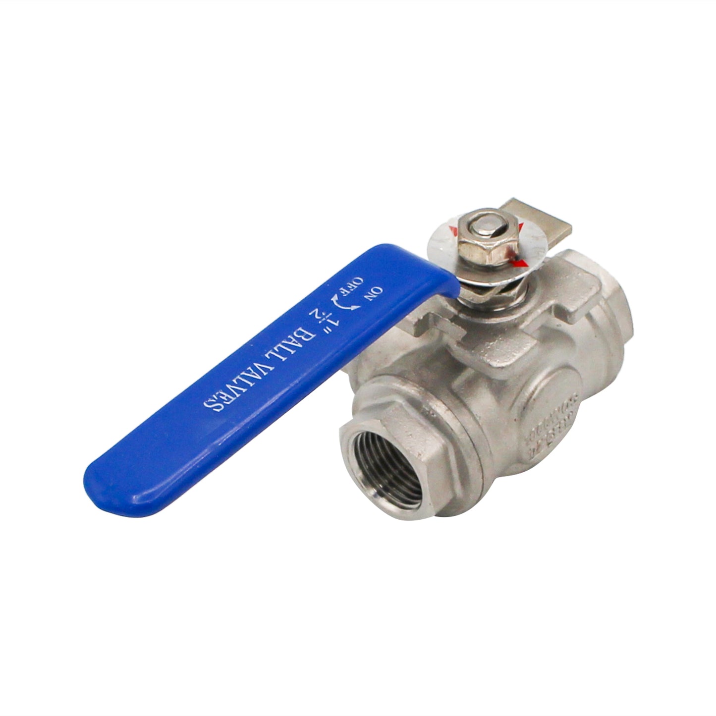 Stainless Steel British Standard Pipe 3-Way Ball Valve (T-Type Design) - 1/2" Female BSP