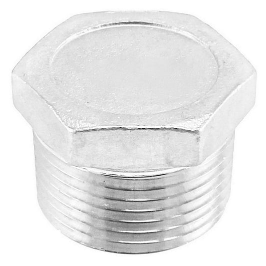 1/2" Male BSP Hex Plug - 304 Stainless Steel Pipe Fitting