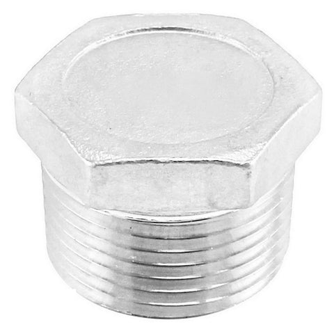Stainless Steel British Standard Pipe Hex Plug - 1/2" Male BSP