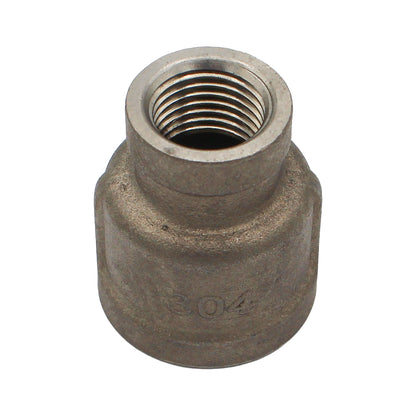 1/2" Female BSP X 1/4" Female BSP Reducing Coupler - 304 Stainless Steel Pipe Fitting