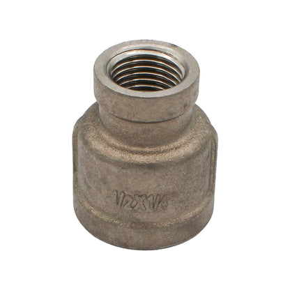 1/2" Female BSP X 1/4" Female BSP Reducing Coupler - 304 Stainless Steel Pipe Fitting
