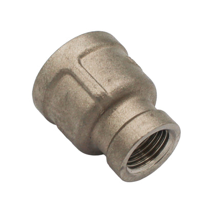 1/2" Female BSP X 1/4" Female BSP Reducing Coupler - 304 Stainless Steel Pipe Fitting
