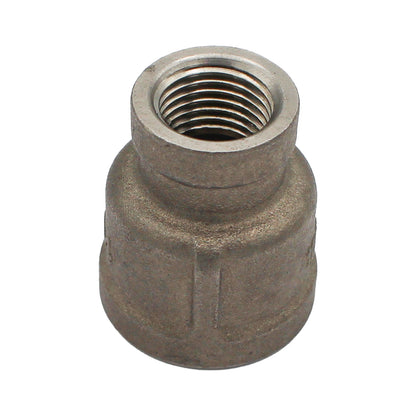 1/2" Female BSP X 1/4" Female BSP Reducing Coupler - 304 Stainless Steel Pipe Fitting