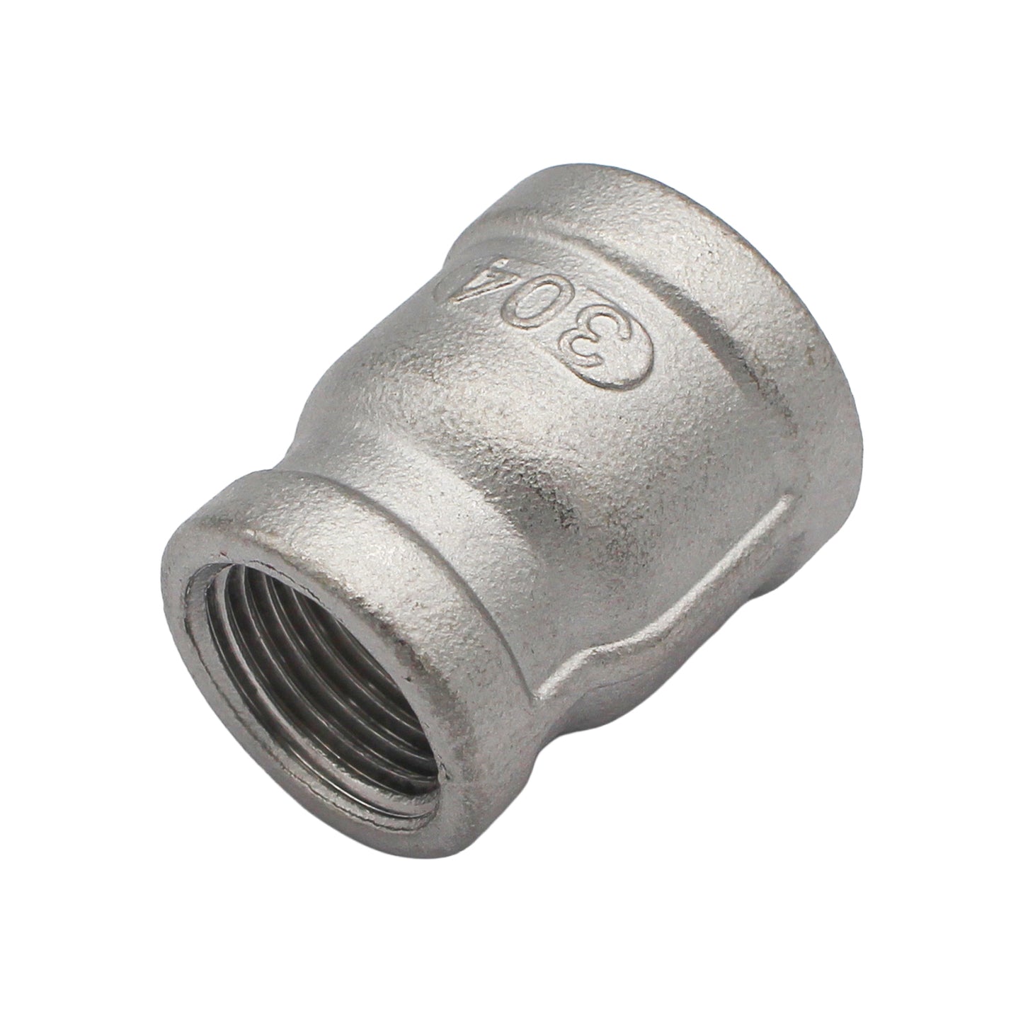 3/4" Female BSP X 1/2" Female BSP Reducing Coupler - 304 Stainless Steel Pipe Fitting