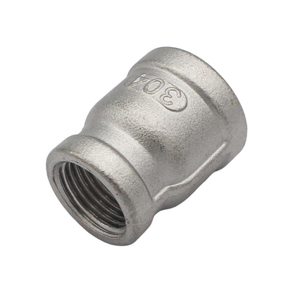 3/4" Female BSP X 1/2" Female BSP Reducing Coupler - 304 Stainless Steel Pipe Fitting