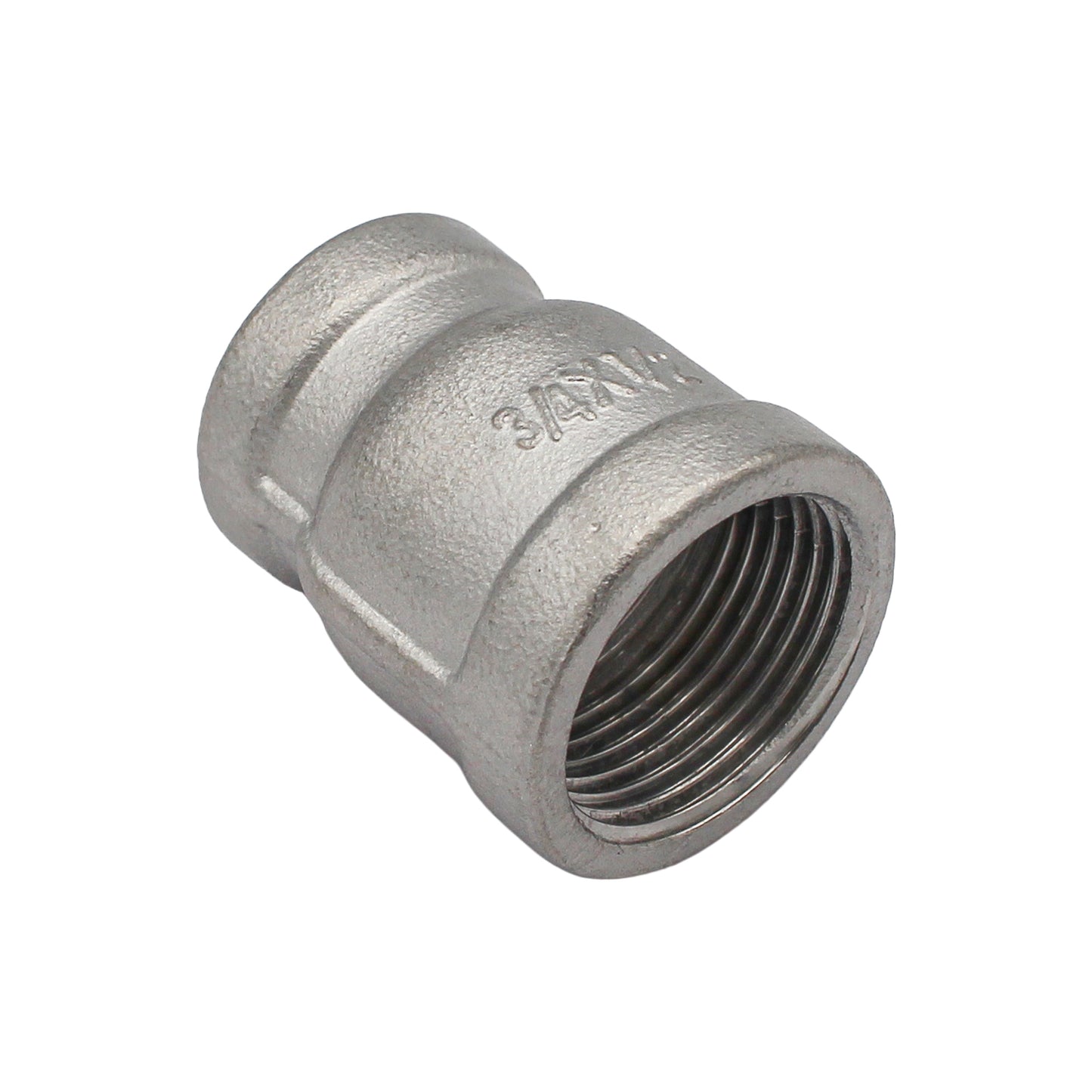 3/4" Female BSP X 1/2" Female BSP Reducing Coupler - 304 Stainless Steel Pipe Fitting