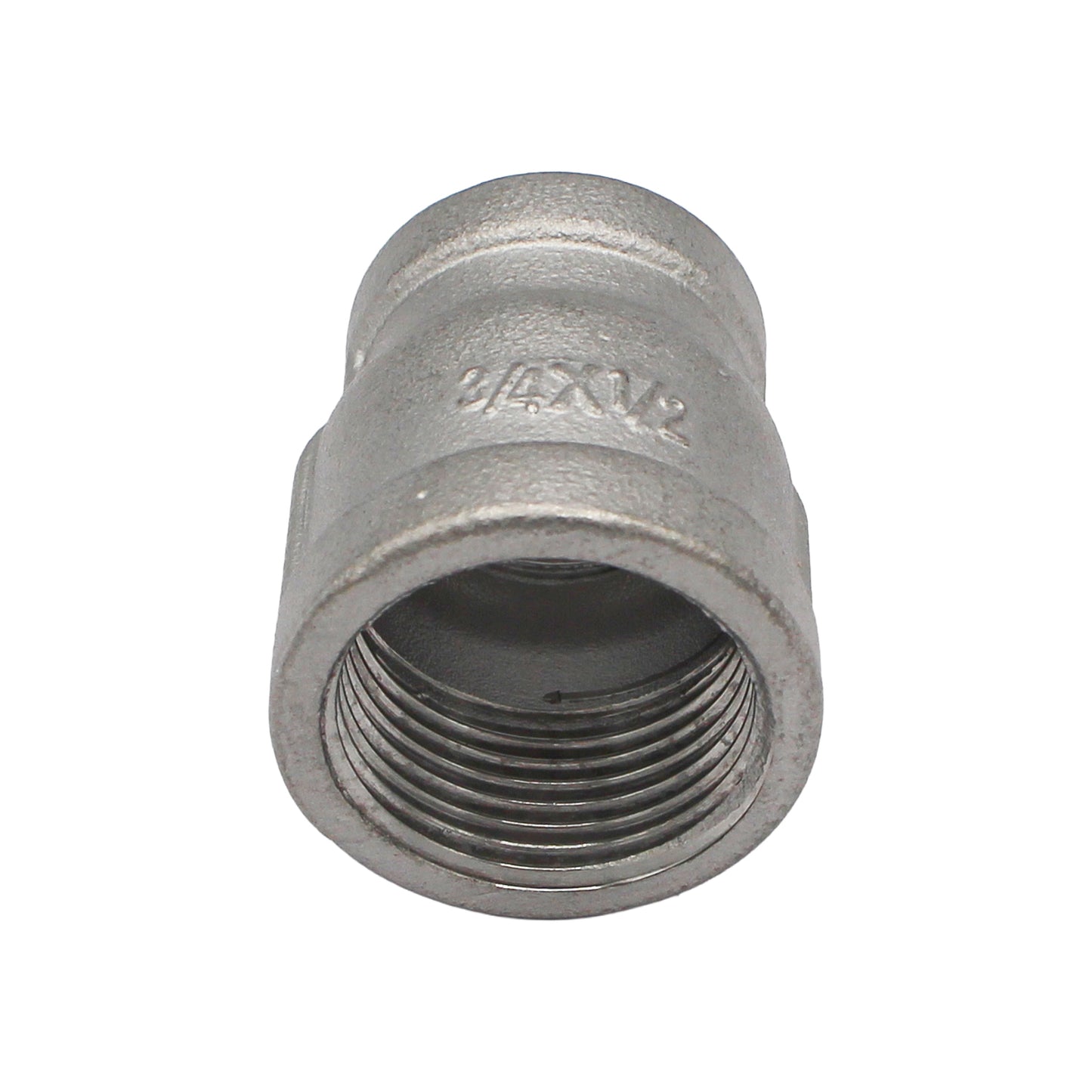 3/4" Female BSP X 1/2" Female BSP Reducing Coupler - 304 Stainless Steel Pipe Fitting