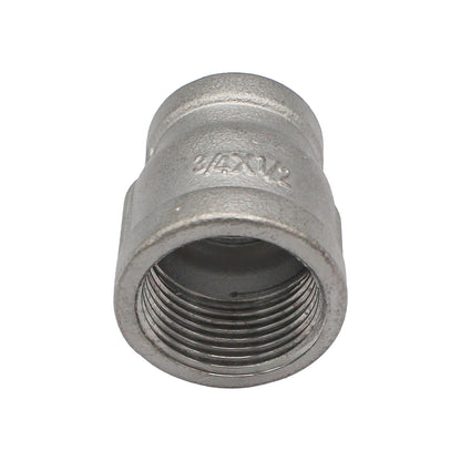 3/4" Female BSP X 1/2" Female BSP Reducing Coupler - 304 Stainless Steel Pipe Fitting