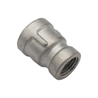 3/8" Female BSP X 1/4" Female BSP Reducing Coupler - 304 Stainless Steel Pipe Fitting