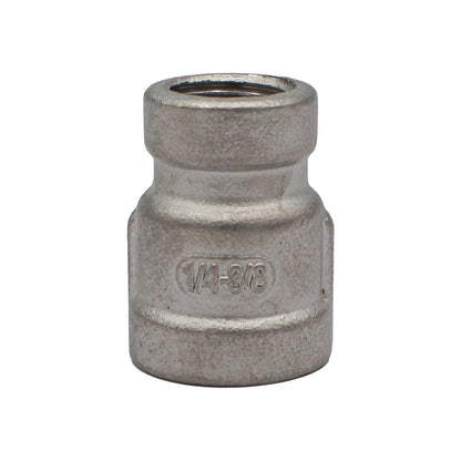 3/8" Female BSP X 1/4" Female BSP Reducing Coupler - 304 Stainless Steel Pipe Fitting