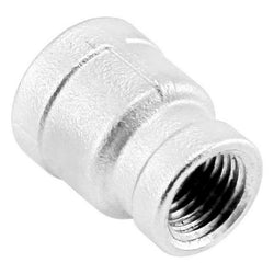 Stainless Steel British Standard Pipe Reducing Coupler - 3/8" Female BSP X 1/4" Female BSP