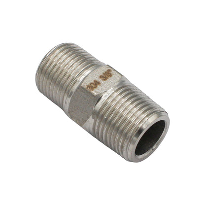 Stainless Steel British Standard Pipe Hex Nipple - 3/8" Male BSPT (1 1/4")