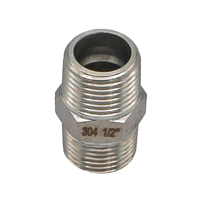 1/2" Male BSP Hex Nipple - 304 Stainless Steel Pipe Fitting