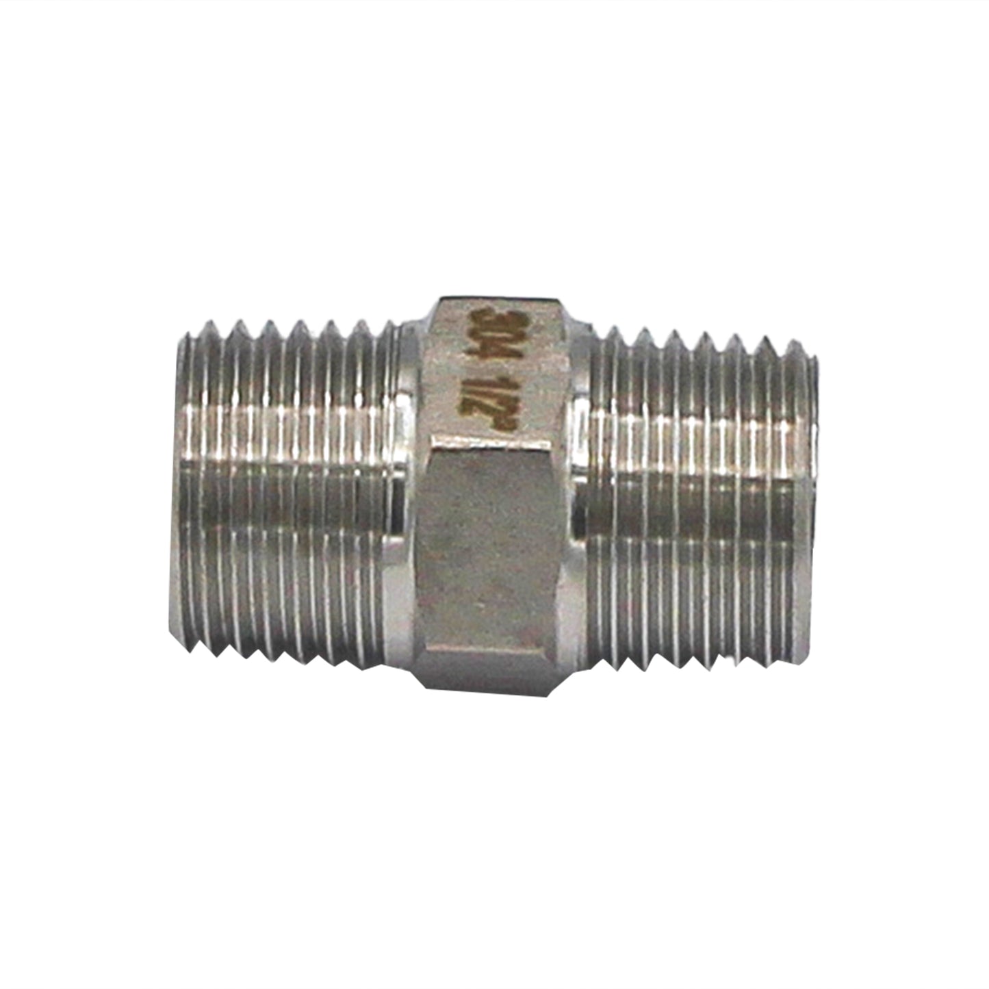 1/2" Male BSP Hex Nipple - 304 Stainless Steel Pipe Fitting