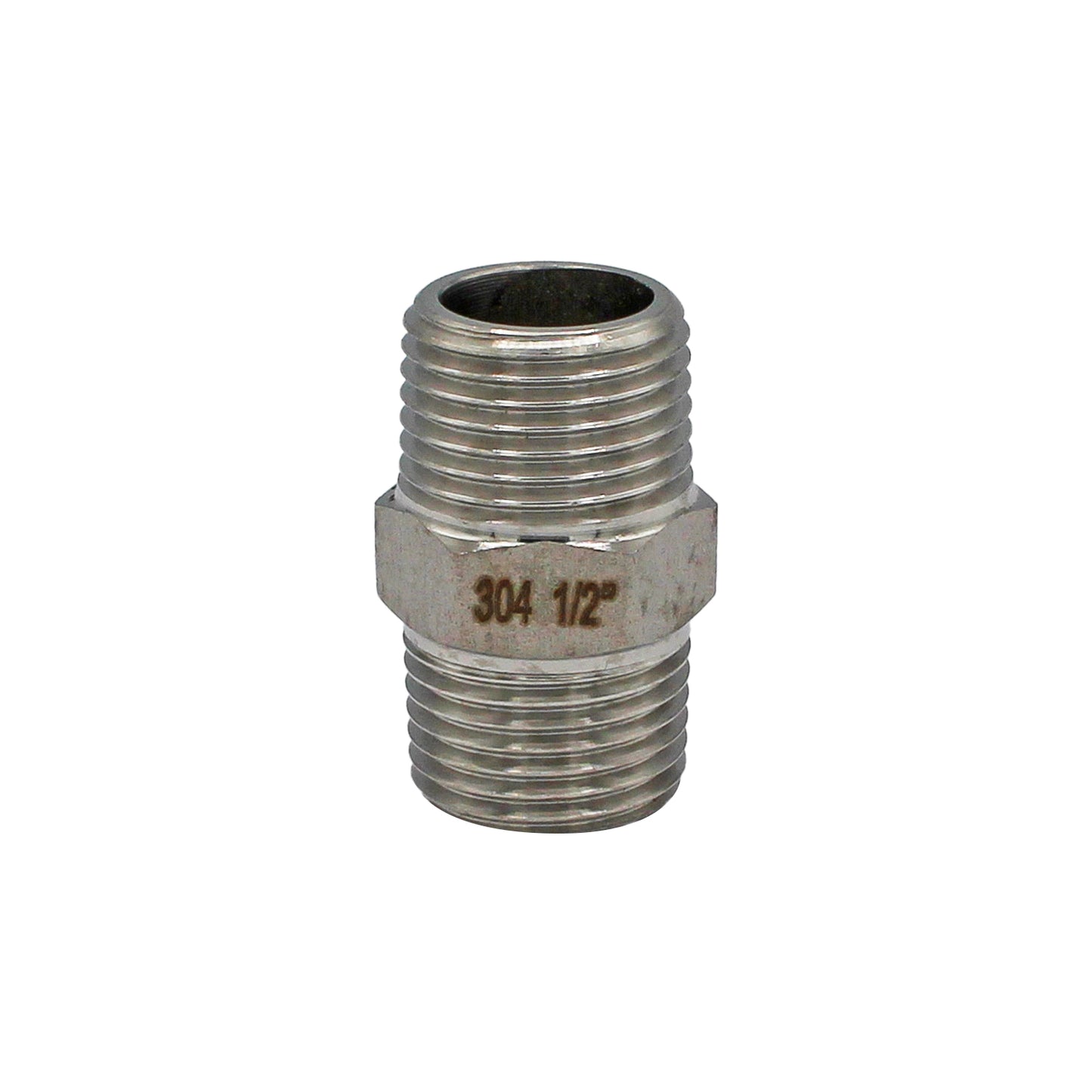 1/2" Male BSP Hex Nipple - 304 Stainless Steel Pipe Fitting