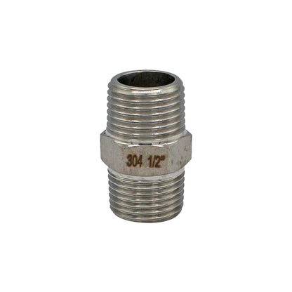 1/2" Male BSP Hex Nipple - 304 Stainless Steel Pipe Fitting