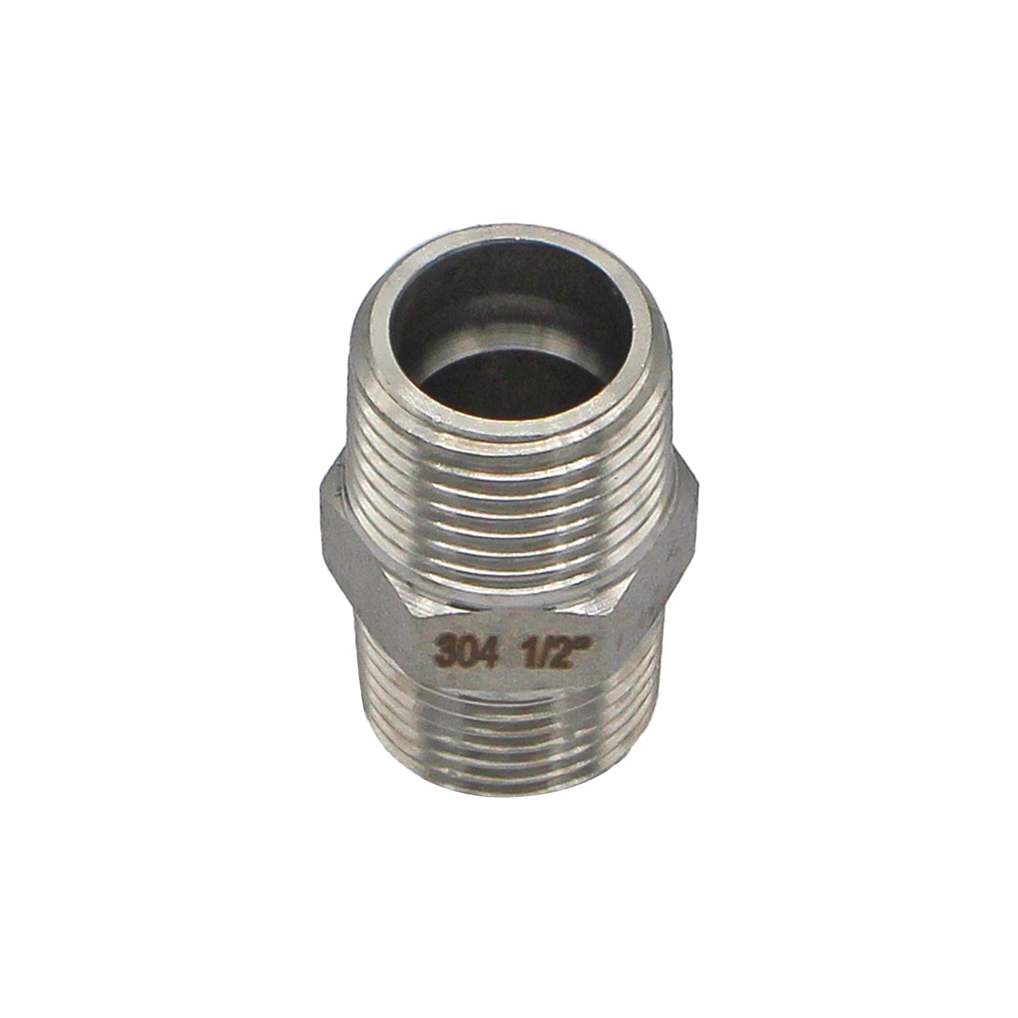 1/2" Male BSP Hex Nipple - 304 Stainless Steel Pipe Fitting
