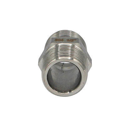 1/2" Male BSP Hex Nipple - 304 Stainless Steel Pipe Fitting