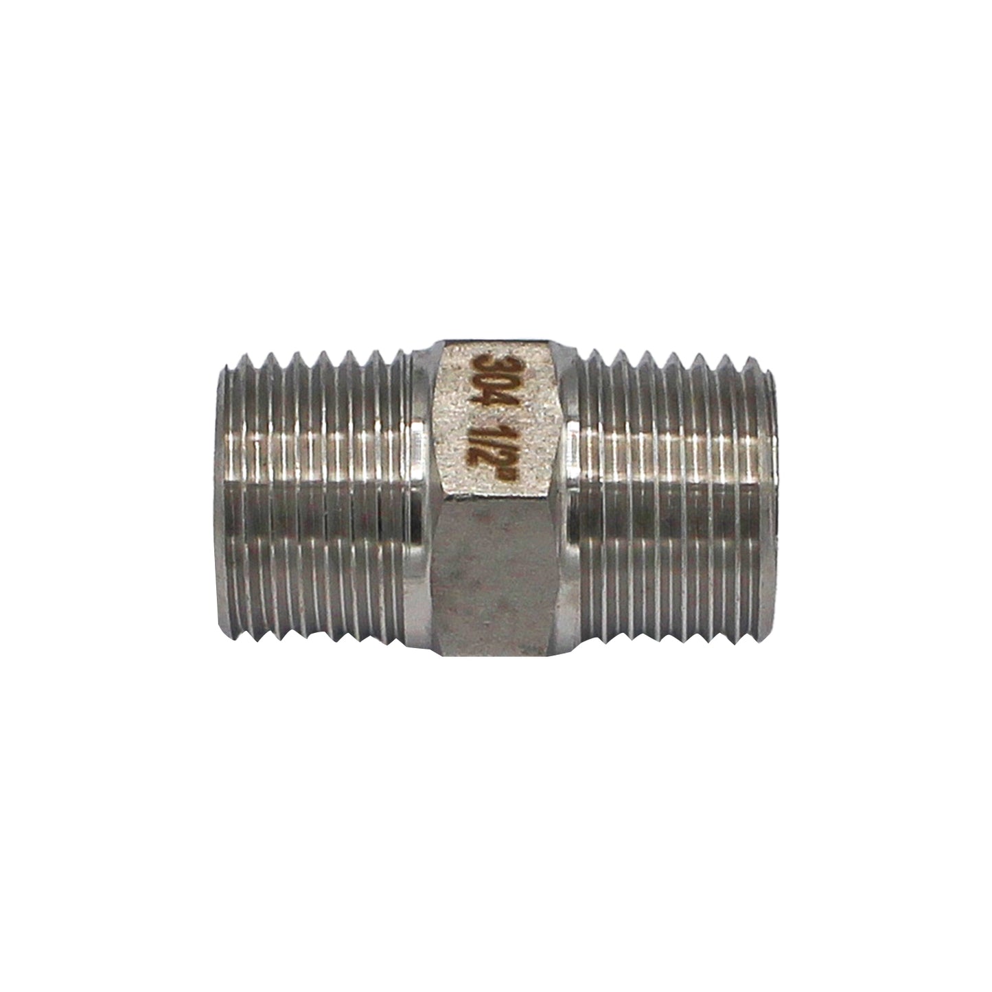 1/2" Male BSP Hex Nipple - 304 Stainless Steel Pipe Fitting