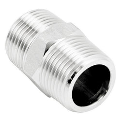 Stainless Steel British Standard Pipe Hex Nipple - 1/2" Male BSP