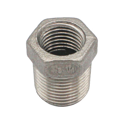 3/8" Male BSP X 1/4" Female BSP Reducer Bushing - 304 Stainless Steel Pipe Fitting