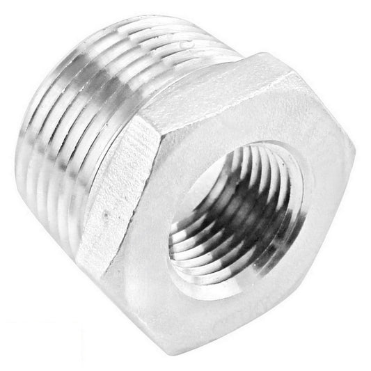 1/2" Male BSP X 1/4" Female BSP Reducer Bushing - 304 Stainless Steel Pipe Fitting
