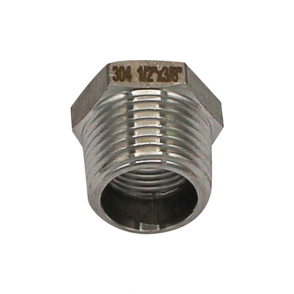 1/2" Male BSP X 3/8" Female BSP Reducer Bushing - 304 Stainless Steel Pipe Fitting